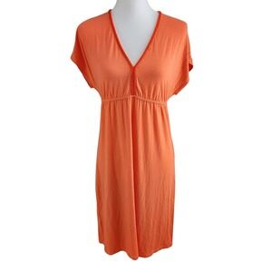 Tommy‎ Bahama Dress S/P Orange V Neck Short Sleeve Casual S